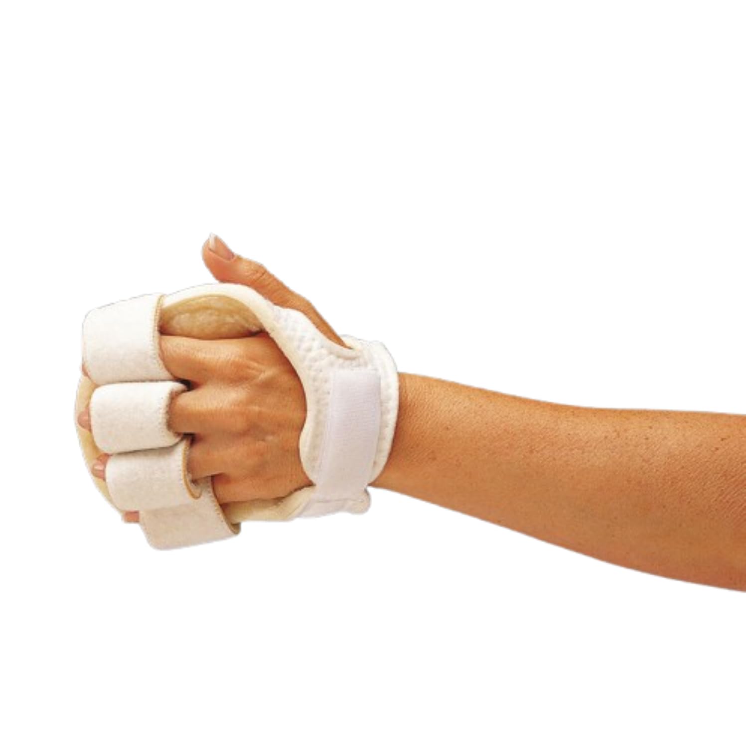 Rolyan Palm Protector with Finger Separators, Left Handed Glove for Finger Contracture Prevention, Comfortable Hand Cushion with Sherpa Lining On Palm and Finger Separations for Maximum Protection