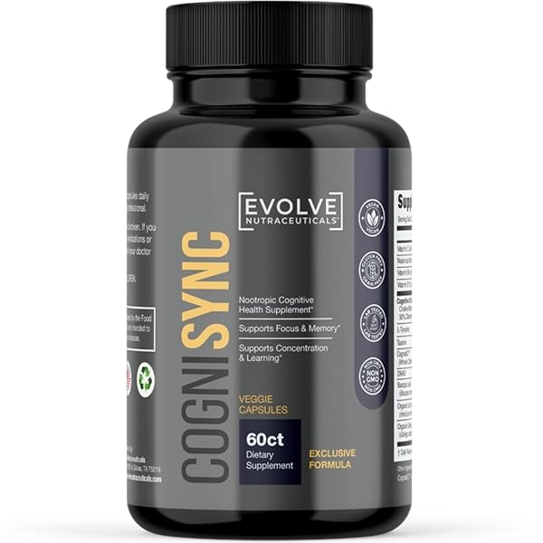 COGNISYNC NOOTROPIC BRAIN HEALTH SUPPLEMENT 60CT, 12 POWERFUL INGREDIENTS, LION’S MANE, ALPHA-GPC, COGNITIVE ENHANCEMENT, BRAIN FOG SUPPORT, MEMORY SUPPORT, SMART DRUG ALTERNATIVE