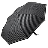 Plemo Rain Umbrella Windproof Auto Open and Close Compact Folding Umbrella for Business and Travel with Anti-Slip Grip, Classic Pinstripe Print