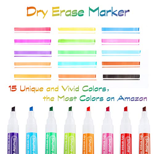 Dry Erase Markers, 60 Pack Shuttle Art 15 Colors Bulk White Board