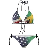 JEOCODY Women's High Waist Halter Bikini Set Two Piece Swimsuits String Triangle Bikini Sets