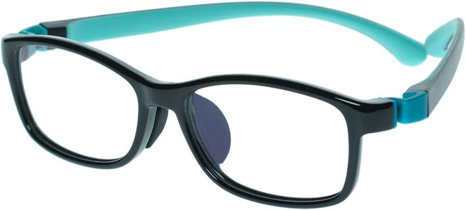 Kids Glasses Eyewear Frame Adjustable Flexible Cute with Square Clear Lense for Boys Girls (Age 5-12)