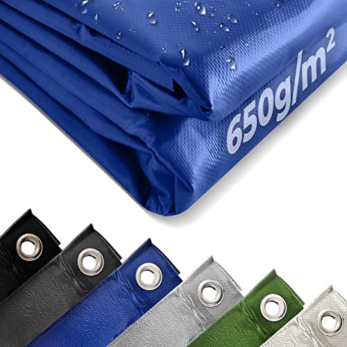 Jago® Abdeckplane - 650 g/m², 2x3/3x5/3x6/4x3/4x5/4x6/4x7/4x8/5x6/5x7/5x8 m, Wasserdicht & Reißfest, mit Ösen, Farbwahl, PVC-Schutzplane, LKW Plane Ge