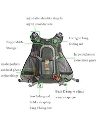 Chaleco de pesca ajustable transpirable para actividades al aire libre con kit de bobina de resorte retráctil para hombres y mujeres