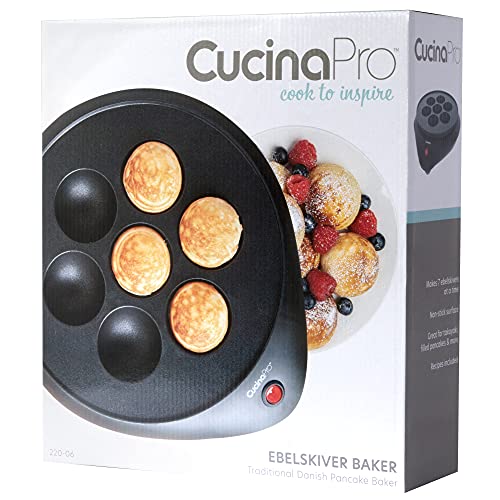 Ebelskiver Maker- Electric Non-stick Baker for Making Takoyaki, Ebelskiver or Octopus Balls, Aebleskivers, Donut Holes & Cake Pops, Unique Danish Mini Pancakes or Dessert Treat- Baking Gift for Her