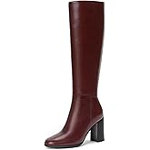 Lumeheel Women Knee High Boots Round Toe Chunky Heel Boots Gogo Boots with Side Zip Fashion Tall Boots for Women