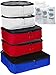 5 Packing Cubes For Travel Luggage or Suitcase + 6 Toiletry Zip Bags Organizers (DBlueDBlueRedRedWhiteWhite)