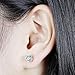10K White Gold Post 1CTW 5MM Lab Grown Moissanite Stud Earrings Platinum Plated Silver Push Back for Women