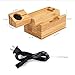 AMIR Bamboo Charging Station, Multi Device Charging Station with Three USB Port, Wood Organizer Dock for iPhone X / 8 / 7 / 6 / 5s & 38mm / 42mm Apple Watch Charger, Cradle for Most Smartphones