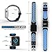 Penta Stars For Apple Watch Band 42mm, Soft Silicone Band for Apple Watch Series 3/2/1, Two Tone Holes Design, Breathable, Waterproof Sport Replacement Wristband for iWatch, Fits Women and Men, Blue