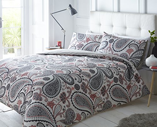 PIERIDAE Paisley Shell Pink Duvet Cover & Pillowcase Set Bedding Digital Print Quilt Case Single Double King Bedding Bedroom Daybed (Double)