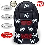 Gideon Seat Cushion Vibrating Back Massager for Body, Shoulder and Thighs with Heat Therapy/Electric Body Massage for Chair; Relax, Sooth and Relieve Thigh, Shoulder and Back Pain [Upgraded]