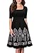 Miusol Women's Vintage Square Neck Ruffles Embroidered Cocktail Swing Dress