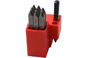 WKSTOOL 9pcs Heavy Duty Steel Stamp Uppercase Number 1/16" 1.5mm Hand Stamping Character Mark Code Alphabet Punch Kit for Metal Jewelry Crypto Plate Leather