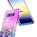 Galaxy Note 8 Case with Screen Protector (Full Coverage) for Girls Women Kids, NageBee Glitter Liquid Sparkle Bling Floating Waterfall Shockproof Cute Case for Samsung Galaxy Note 8 -Purple/Blue