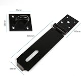 TERF Heavy Duty Hasp and Staple Set 190mm Black Security Door Latch view 2