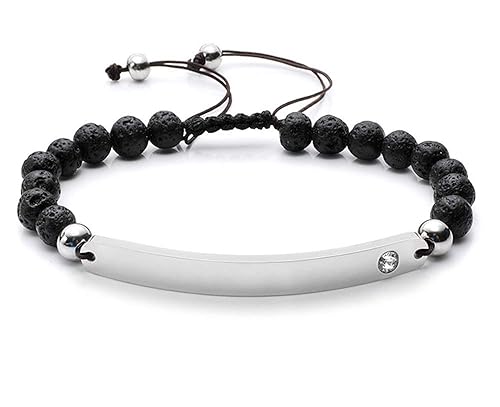 Silvity Damen Gravur-Armband Edenlstahl veredelt mit einem Swarovski¨ Kristall 16,5 cm bis 20,5 cm Wunschgravur inkl. Geschen