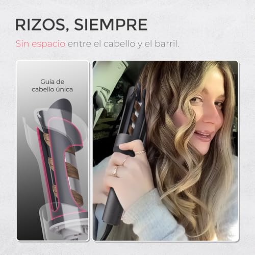 TYMO CURLPRO Automatic Hair Curler – Portable 25 mm Automatic Hair Styler, 160 – 210 °C, Large Curls Easily, Ceramic Curling Tongs, Anti-scald, Metallic Grey