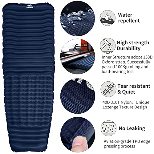 Unigear Camfy P3 Inflatable Sleeping Pad, RValue 2, Water Repellent
