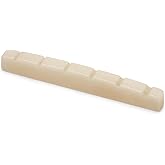 StewMac Slotted Unbleached Bone Nut, Flat Bottom, 9-1/2" Radius | Pre-Slotted Unbleached Bone Nut for Electric Guitars, Flat Bottom Fit, 9-1/2 Inch Top Radius, Proportionally Spaced