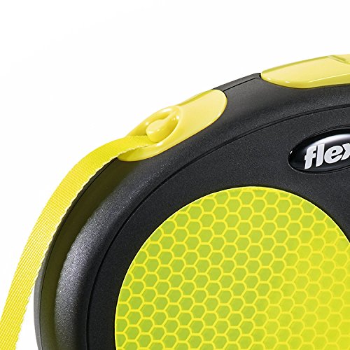 Flexi Neon Retractable Dog Leash (Tape) , 16 ft, Large, Black/Neon