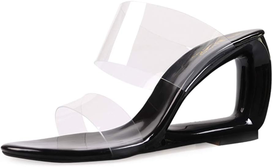 Women Slides Sandals Strange Heels Shoes Clear PVC Shoes Slides Sandals for Women Size 10