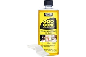 Goo Gone Original Liquid - 8 Ounce - Surface Safe Adhesive Remover Safely Removes Stickers Labels Decals Residue Tape Chewing Gum Grease Tar Crayon Glue