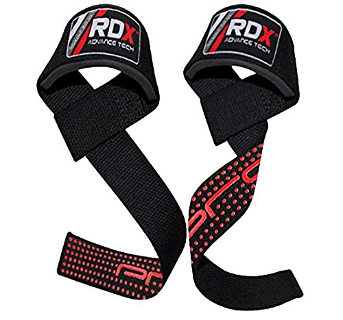 RDX Weight Lifting Straps - Padded Wrist Support Non Slip Flex Gel Grip - Great for Powerlifting, Bodybuilding, Gym Workout, Strength Training, Deadlifts & Fitness Workout