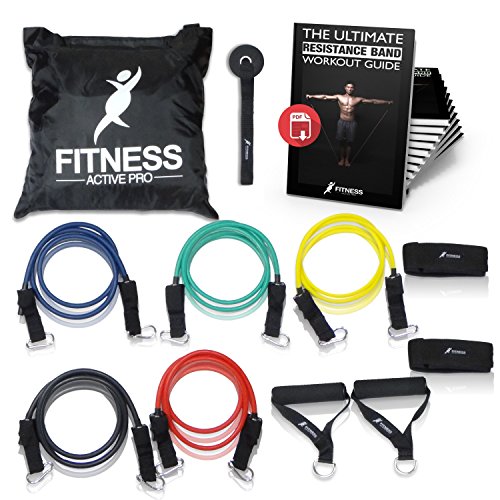 Bandes élastiques De Résistance POPYS - 5 Niveaux De Force (1.3 à 12.7 Kg), En TPE, Idéales Fitness, Yoga, Pilates - Livrées Avec Sac De Rangement