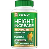 PRETANT- Height Growth Maximizer, Calcium, Vitamin D3 and Zinc Blend Pills, Bone Growth Supplement for Kids and Teens, Bone Strength, Density Support, Made in USA, GMO-Free, Gluten-Free, 62 Caps
