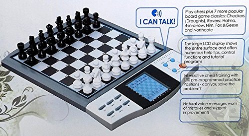 Chess Set Boards Game for Kids, 8 in 1 TALKING CHESS ACADEMY Handheld Games Computer, Talking Electronic Chess Master Pro for Adults