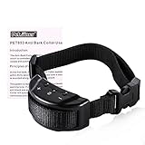 Pet Dog No Bark Training Collar Advanced Electronic Anti Bark Dog Collar - No Harm Shock Dog Control - 7 Adjustable Sensitivity for 15-90 Pound Medium Small Dog, Harmless Warning Beep and Shock