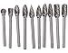 Set 10 Tungsten steel Carbide Burrs For Dremel Rotary Tool Drill Bit by Hwydo