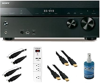 Amazon Com Sony Str Dh750 7 2ch 1015 Watt A V Receiver With Bluetooth Plus Hook Up Bundle Includes 3 Outlet Surge With 2 Usb Ports Two 6ft Optical Toslink 5 0mm Od Audio Cables Two 6
