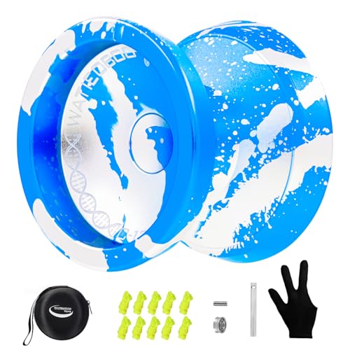 WATIEOBOO Yoyo Professional Responsive Yo-yo Bearing for Beginner Unresponsive Yoyos Bearing for Fingerspin Yo yos Tricks with Yoyo Accessories -Blue Silver