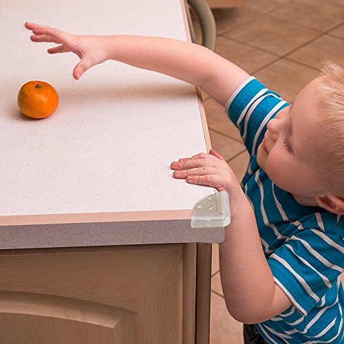 Anpatio 20Pcs Baby Safety Table Edge Guard Protector Anti-Collision Thick Soft Impact Rubber Clear Corner Cushion for Home Kitchen Office Desk Bed Cupboard Furniture Edge with 3M Adhesive