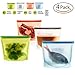 Reusable Food Preservation Bag, Silicone Airtight Seal Food Storage Container Leak-Proof Cooking Bag Versatile Kitchen Utensil Set Of 4 Pcs for Freeze, Steam, Heat, Microwave, Store