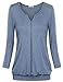 Messic Women's V Neck Cuffed Sleeve Knit Shirt Blouse