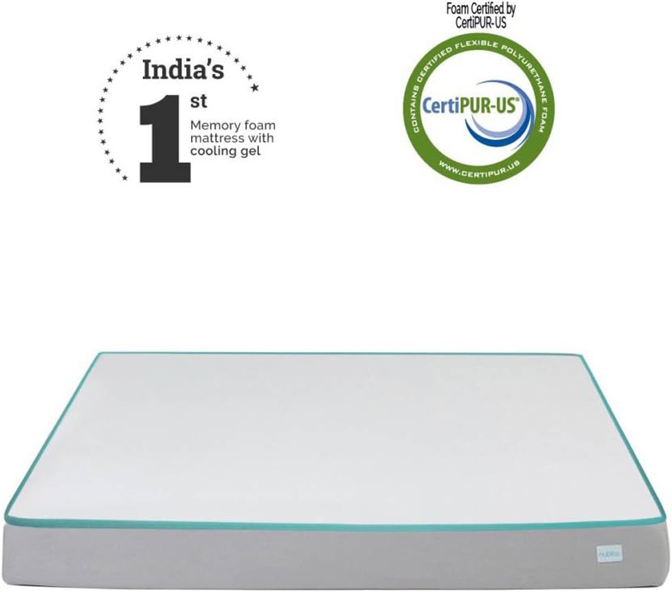 Nubliss NX Gen 6-inch Single Size Memory Foam Mattress with Cooling Gel (White, 72x36x6)