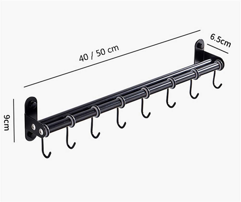 40/50cm Kitchen Rail Rack Wall Mounted Utensil Storage Hanging Hanger 6