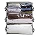 Storage Bag Organizers, Clothing Storage Containers for Clothes, Sweater, Blanket, Pillows, bedding in Bedroom, Closet, 3 Piece Set(Grey)