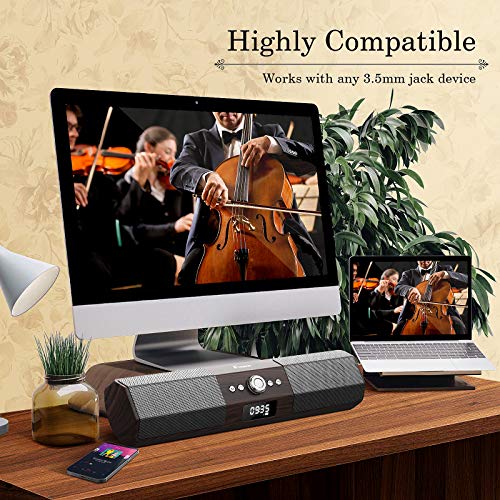 Foxnovo Bluetooth Computer Speakers Desktop Wooden Texture PC Speakers