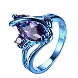Rongxing Jewelry New Purple Cz Ring,Gold-Plated-Copper Blue S