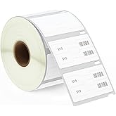 BETCKEY - Barbell Style Jewelry/Price Tag Labels Replace for DYMO 30299 (3/8" x 3/4") - Compatible with DYMO Labelwriter 450, 4XL & Zebra Desktop Printers [1 Roll/1500 Labels]