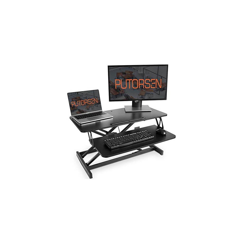 PUTORSEN® 32inch/80cm Standing Desk Converter with Dual Tier Work
