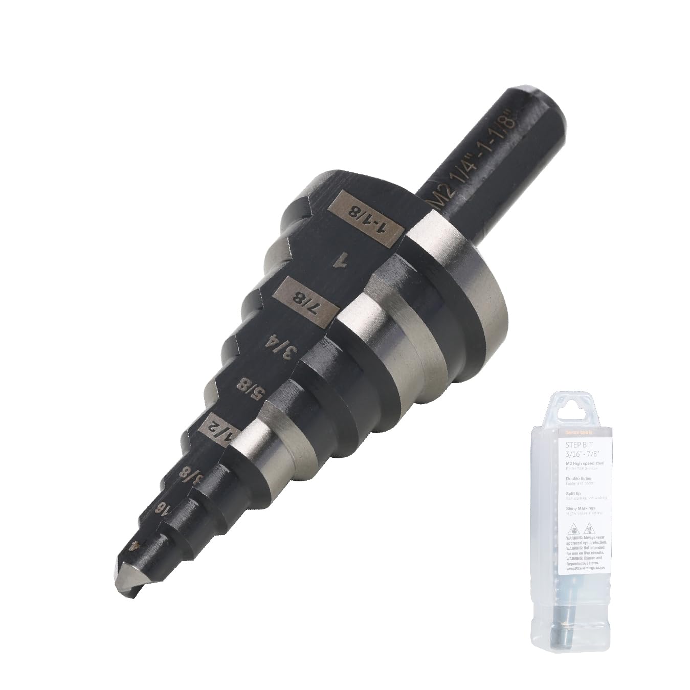 Jerax tools 1/4 to 1-1/8 Step Drill Bit Straight
