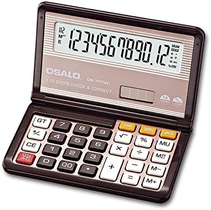 Mouwa Folding Calculator, 12 Digit Large Display Calculator with 112 Steps And Dual Power Anti-Fingerprint No-Bubble Scratch-Resistant for Home Business Office School