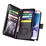 Note 5 Case, Galaxy Note 5 Case, Joopapa Galaxy Note 5 Wallet Case,Pu Leather Case Magnet Wallet Credit Card Holder Flip Cover Case Built-in 9 Card Slots & Stand Case for Samsung Galaxy Note 5 (Black)
