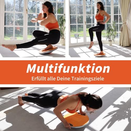 Balance Board, Wackelbrett, Balance Pad mit Griffen, extra groß Ø 42cm, max. 200 KG, Gleichgewichtstrainer, Fitness Balance-Board Erwachsene