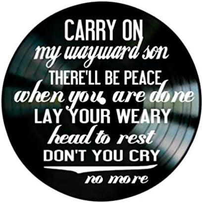 Wayward Son Song Lyric Art Inspired by Kansas Vinyl Record Album Wall Decor